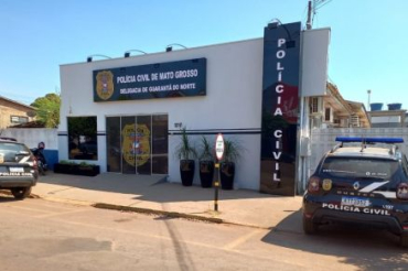 A fachada da Delegacia de Guarant do Norte, onde ocorreu o suposto assdio