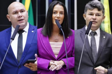 Os deputados Abilio Junior, Am�lia Barros e Jos� Medeiros, contr�rios ao projeto