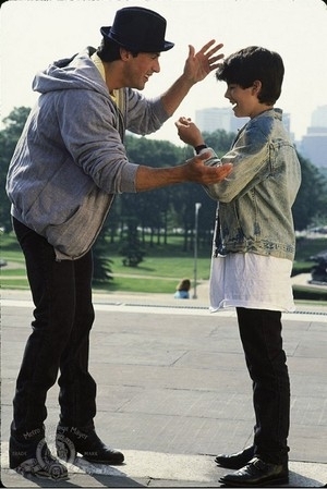 Sage Stallone com o pai, Sylvester, no filme 