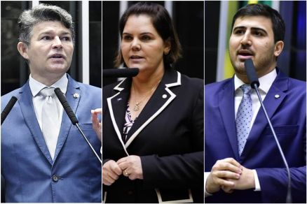 Os deputados Jos Medeiros, Coronel Fernanda e Emanuelzinho: gastos com cota parlamentar