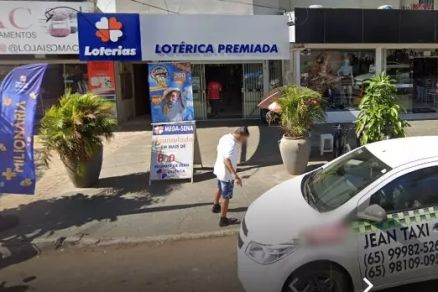 Casa lotrica onde foi registrado o bilhete milionrios, no Centro de Lucas do Rio Verde