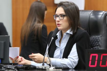 A deputada Janaina Riva, colega de partido de Juca do Guaran