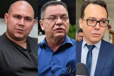 Os pr-candidatos a prefeito de Cuiab: deputado estadual Eduardo Botelho (centro), deputado federal Ablio Brunini e deputado estadual Ldio Cabral