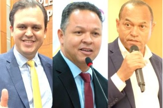Os pr-candidatos Thiago Silva, Cludio Ferreira e Jos Paulo
