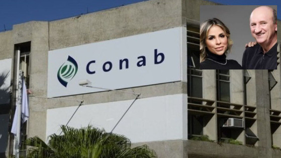 Juliana Vieira Geller (com o marido, no destaque), nomeada em abril como assessora da presidncia da Conab em regime de contrato especial, conforme registrado no site da companhia