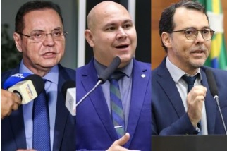 Os candidatos Eduardo Botelho, Ablio Brunini e Ldio Cabral, que disputam a Prefeitura de Cuiab