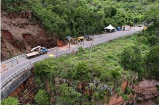 O trecho do Port�o do Inferno, que fica na rodovia entre Cuiab� e Chapada dos Guimar�es