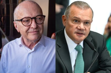 O vice-governador Otaviano Pivetta e o senador Wellington Fagundes, que so pr-candidatos a governador