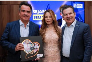 O senador Ciro Nogueira, a primeira-dama Virginia Mendes e o governador Mauro Mendes