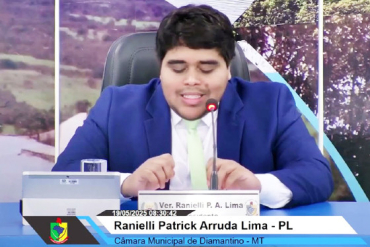 Vereador Ranielli Lima (PL), presidente da Cmara Municipal de Diamantino