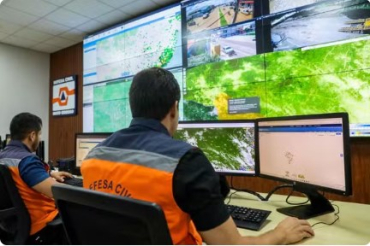 Sala de monitoramento da Defesa Civil  Foto: Christiano Antonucci/Secom