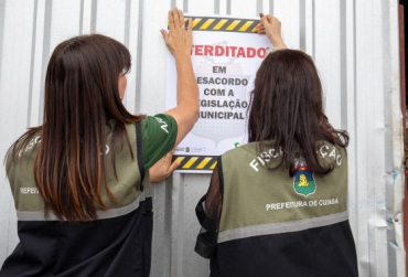 Um estabelecimento que operava de forma irregular como distribuidora de bebidas e oficina mecnica foi interditado, na Avenida Beira-Rio