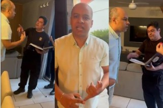 O bispo Gustavo Henrique Duarte, ao sair da sede da PF em fevereiro deste ano