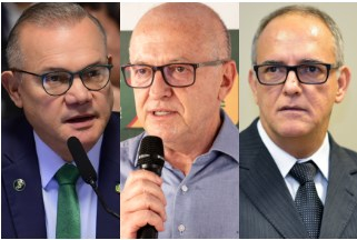 O senador Wellington Fagundes, o vice-governador Otaviano Pivetta e o ex-prefeito Z do Ptio: corrida ao Paiagus