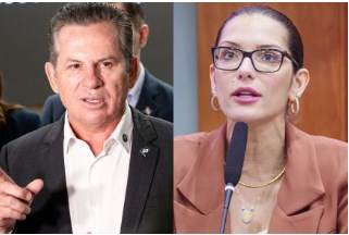 O governador Mauro Mendes e a deputada Janaina Riva, que lideram no consolidado