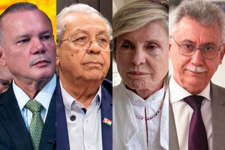 Os senadores Wellington Fagundes, Jayme Campos, Margareth Buzetti e Jos� Lacerda