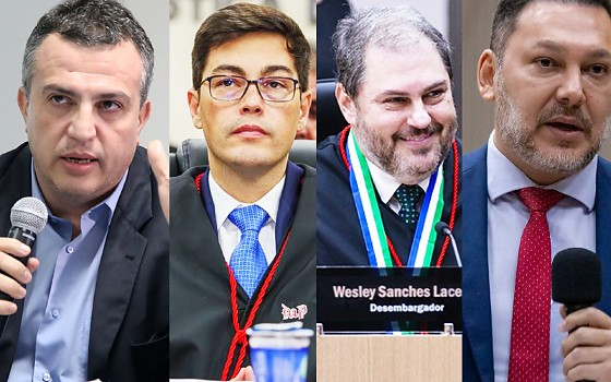 Os desembargadores Marcos Machado, Deosdete Cruz, Wesley Lacerda e Marcos Regenold: R$ 5,7 milh�es, ao longo de 2024, referentes a benef�cios retroativos