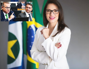 Janaina mira para todos os lados da direita, em especial para o sogro, senador WF, e Fl�vio Bolsonaro (detalhe), pr�-candidato do pai, preso por tentativa de golpe de Estado