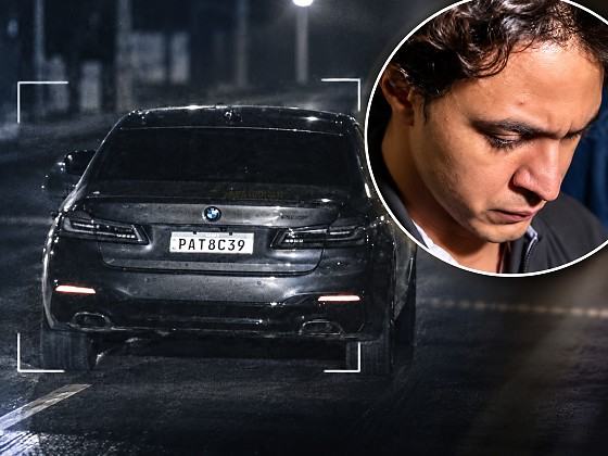 BMW flagrado pelas c�meras a 177km/h. No destaque o motorista Herc�lio Junior Freitas Cordeiro