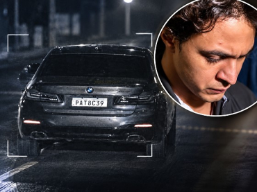 BMW flagrado pelas c�meras a 177km/h. No destaque o motorista Herc�lio Junior Freitas Cordeiro