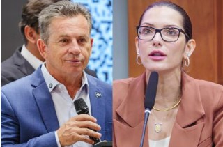 O ex-governador Mauro Mendes e a deputada Janaina Riva: corrida ao Senado