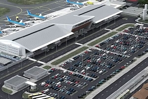 Novo aeroporto ter rea maior para passageiros e estacionamento.