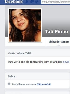 Pgina de Tatiana no Facebook (Foto: Reproduo Facebook)