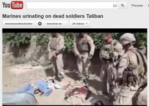 Imagem de vdeo mostra os soldados que estariam desrespeitando corpos de militantes.