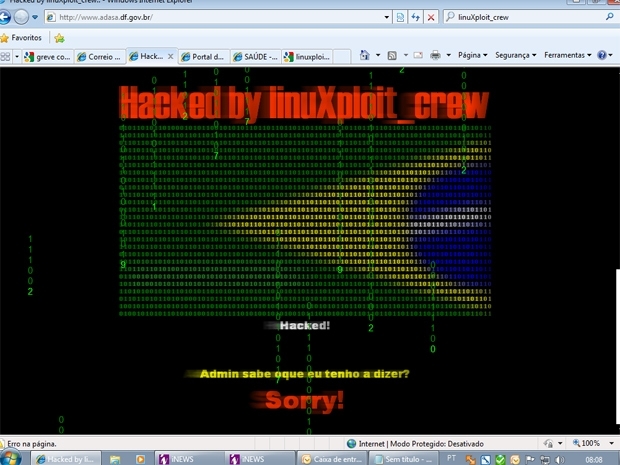 Ataque hacker tira do ar site da Agncia Reguladora de de guas, Energia e Saneamento do Distrito Federal na madrugada d