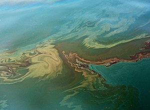 Vista do vazamento de petrleo na costa dos EUA em 2010