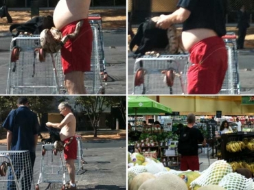 Homem chega a supermercado de Braslia com cobra na cintura, a guarda em uma mochila e vai s compras