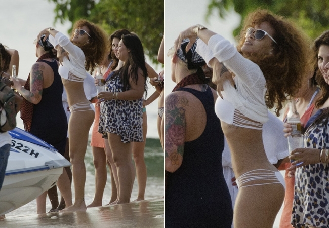 Rihanna exibiu seu corpo em forma em Barbados