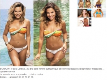 Fernanda Souza  definida em site como Larissa, de 20 anos